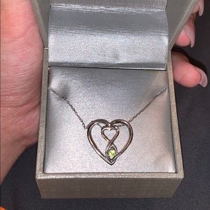 Zales August birthstone heart necklace